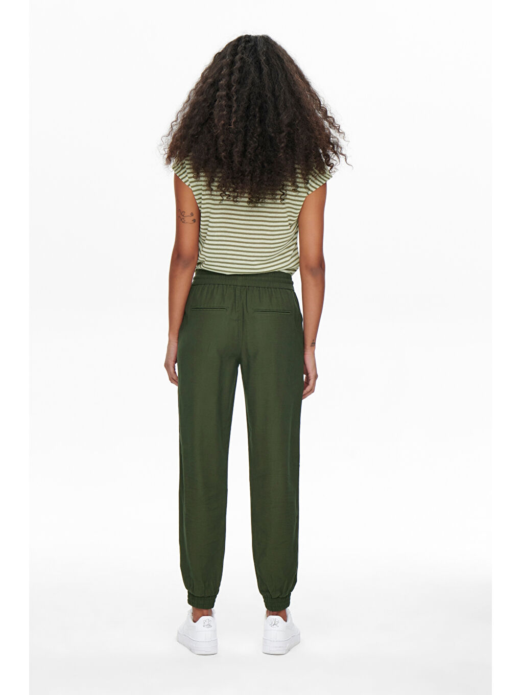 Haki Onlkelda Regular Fit Cepli Kadın Pantolon 15203946-2