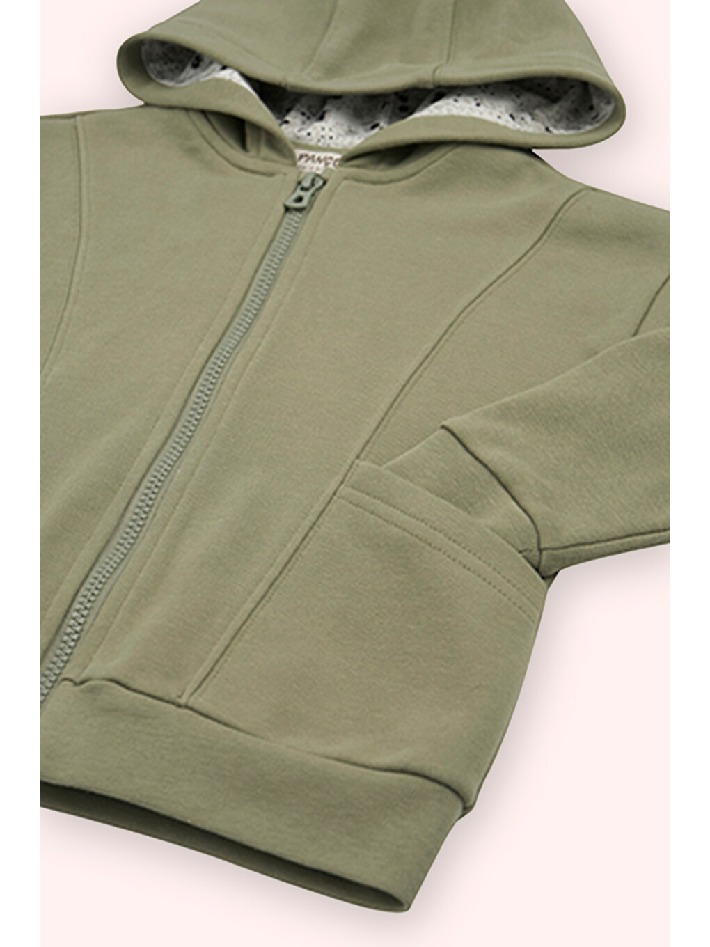 Erkek Bebek Haki Fermuarlı Sweatshirt-2