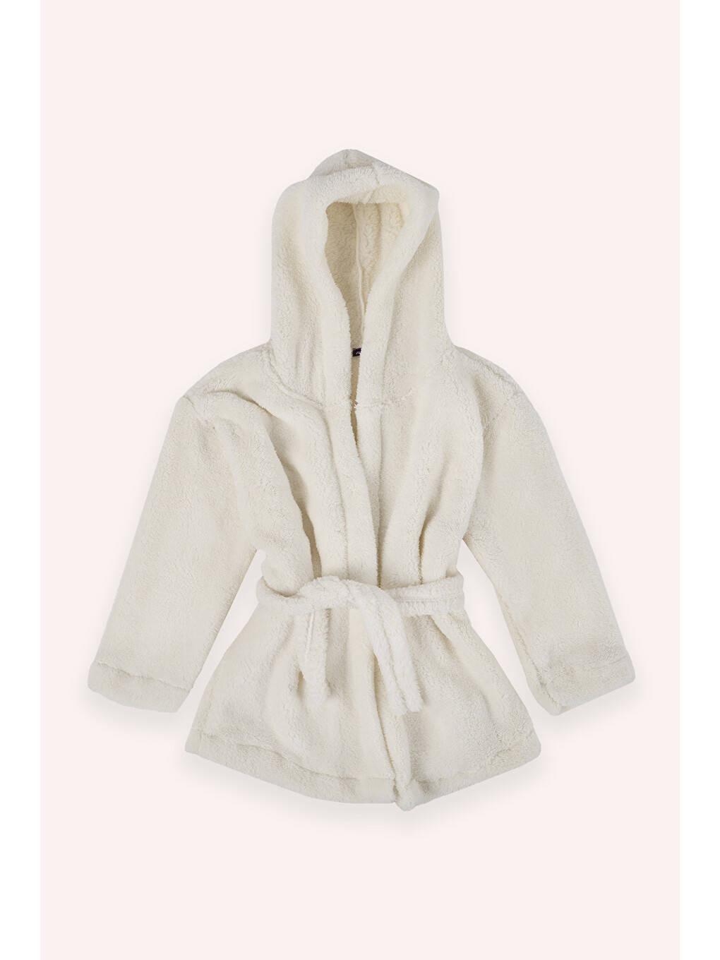 Unisex Pelüş Ekru Sabahlık