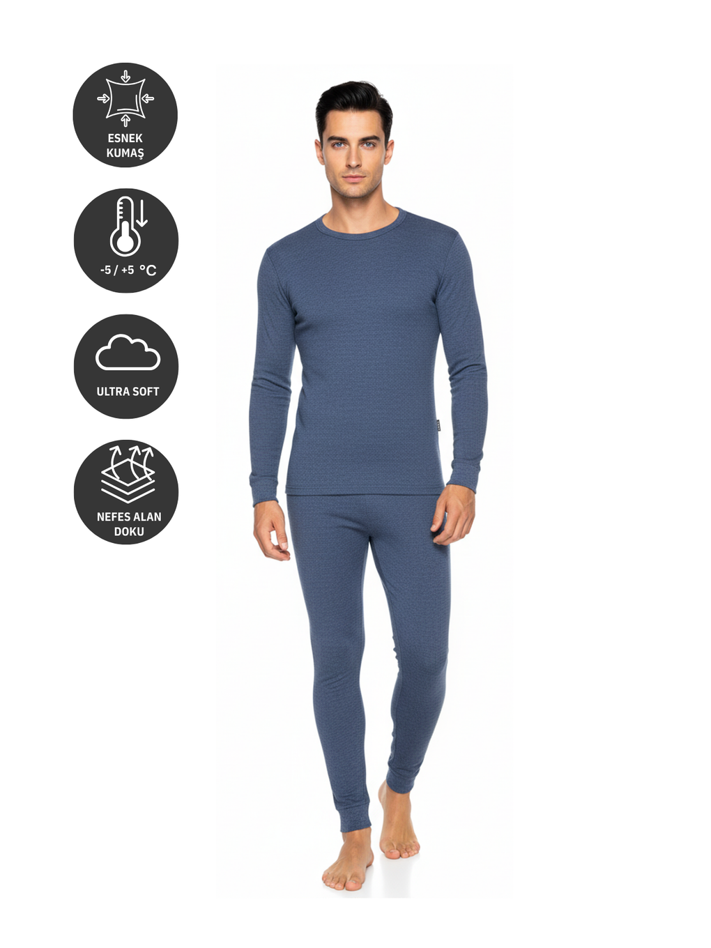 Artica Unisex Termal İçlik Set Lacivert-2