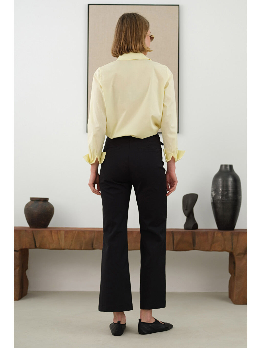 Kısa Fit Gömlek Soft Sarı-3