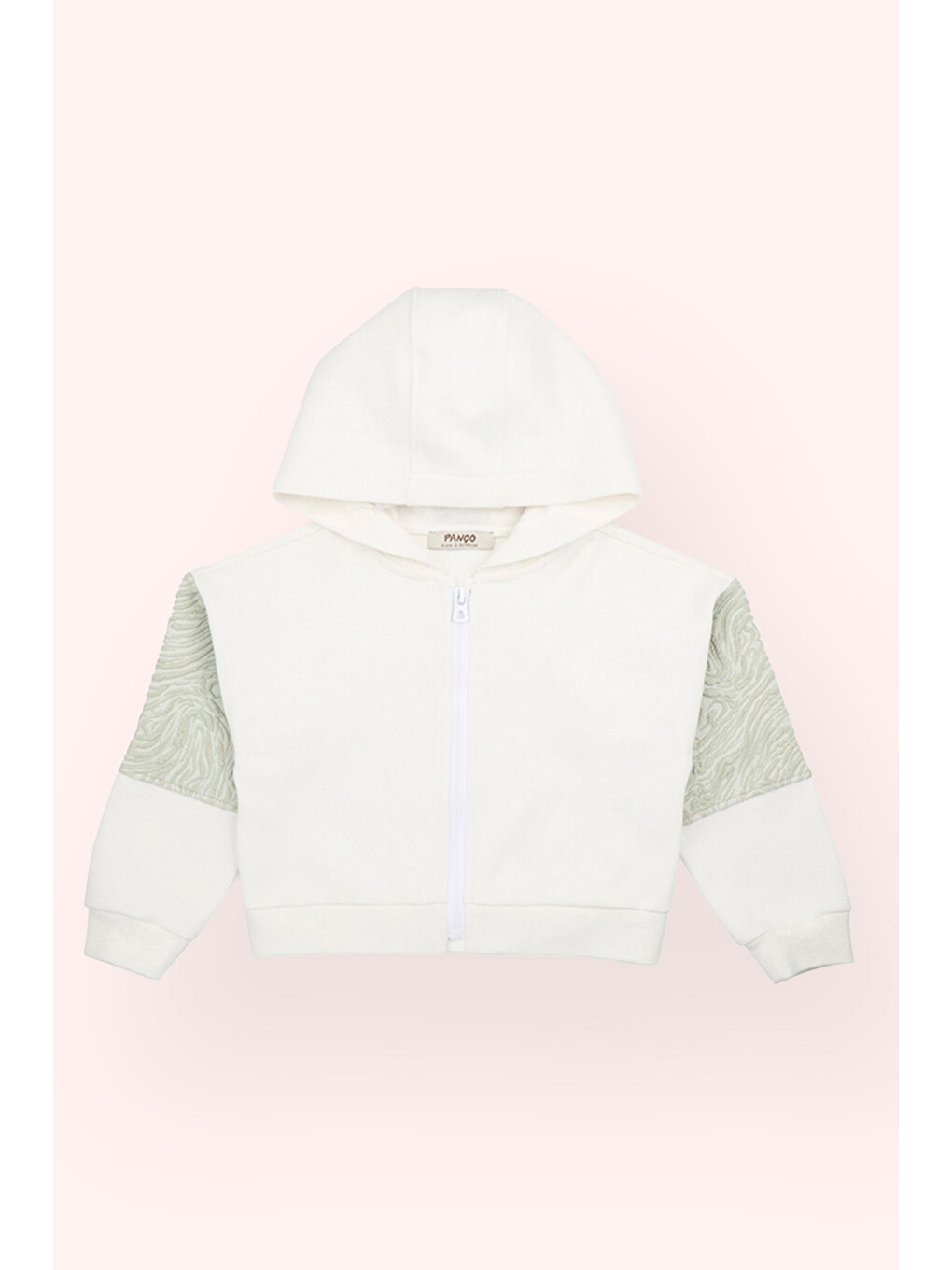Kız Bebek Fermuarlı Ekru Sweatshirt