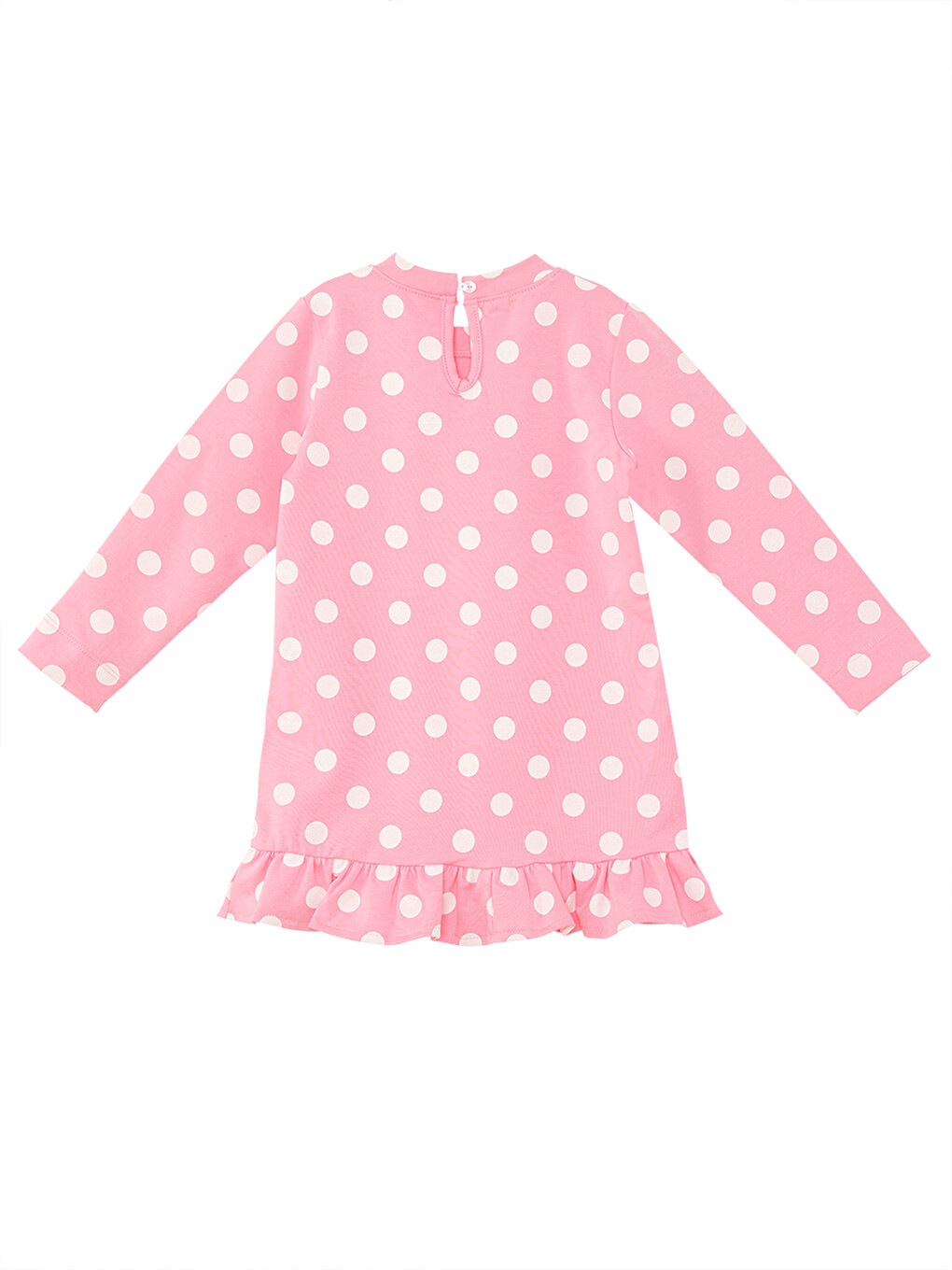 Ayıcık Kız Bebek Puantiyeli Pembe Elbise-2