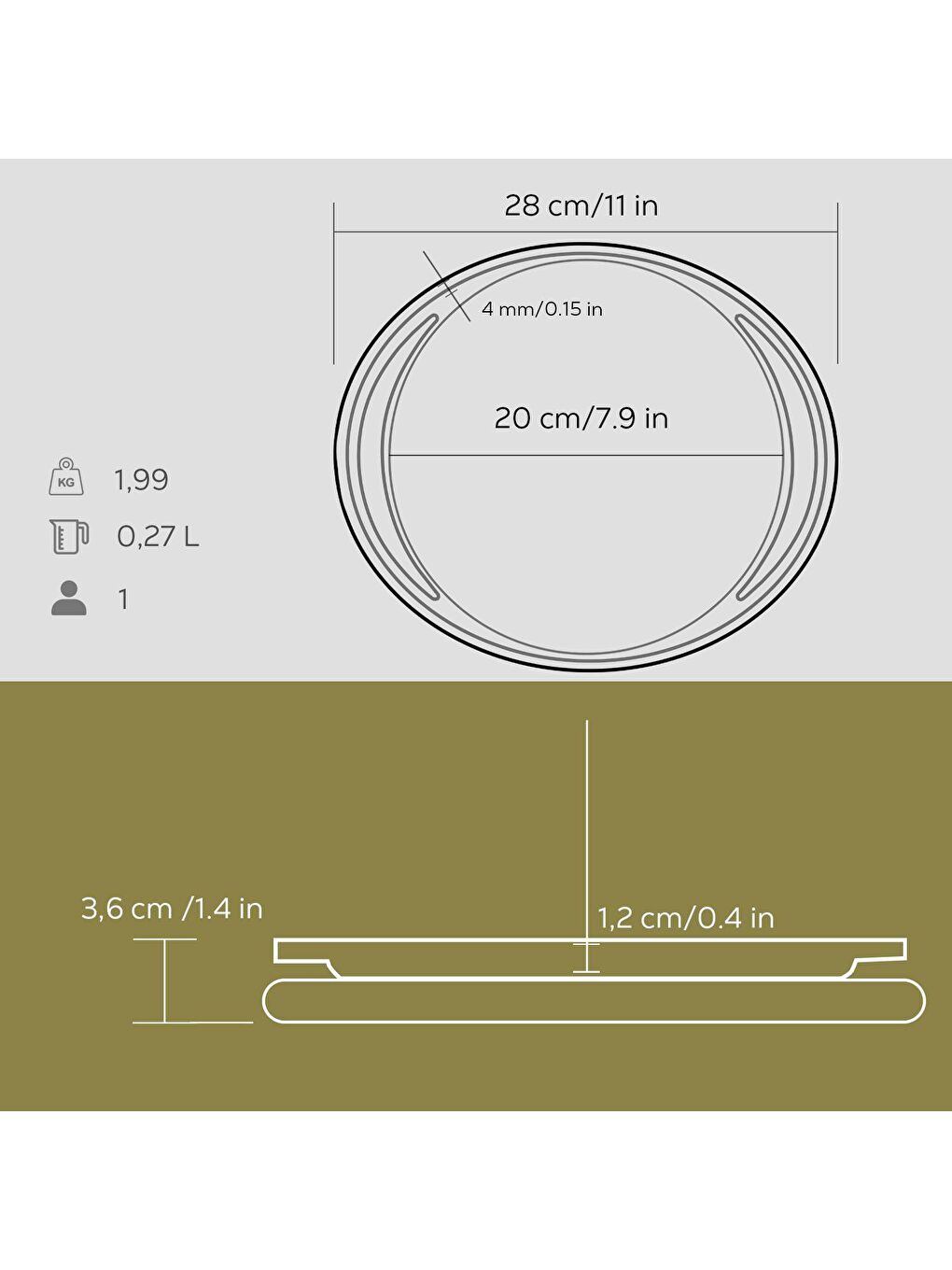 Siyah Yuvarlak Pizza Krep Pankek Tavası Döküm Demir Yekpare Çift Kulplu Kayın Servis Ahşabı Çap(Ø)20cm.-4