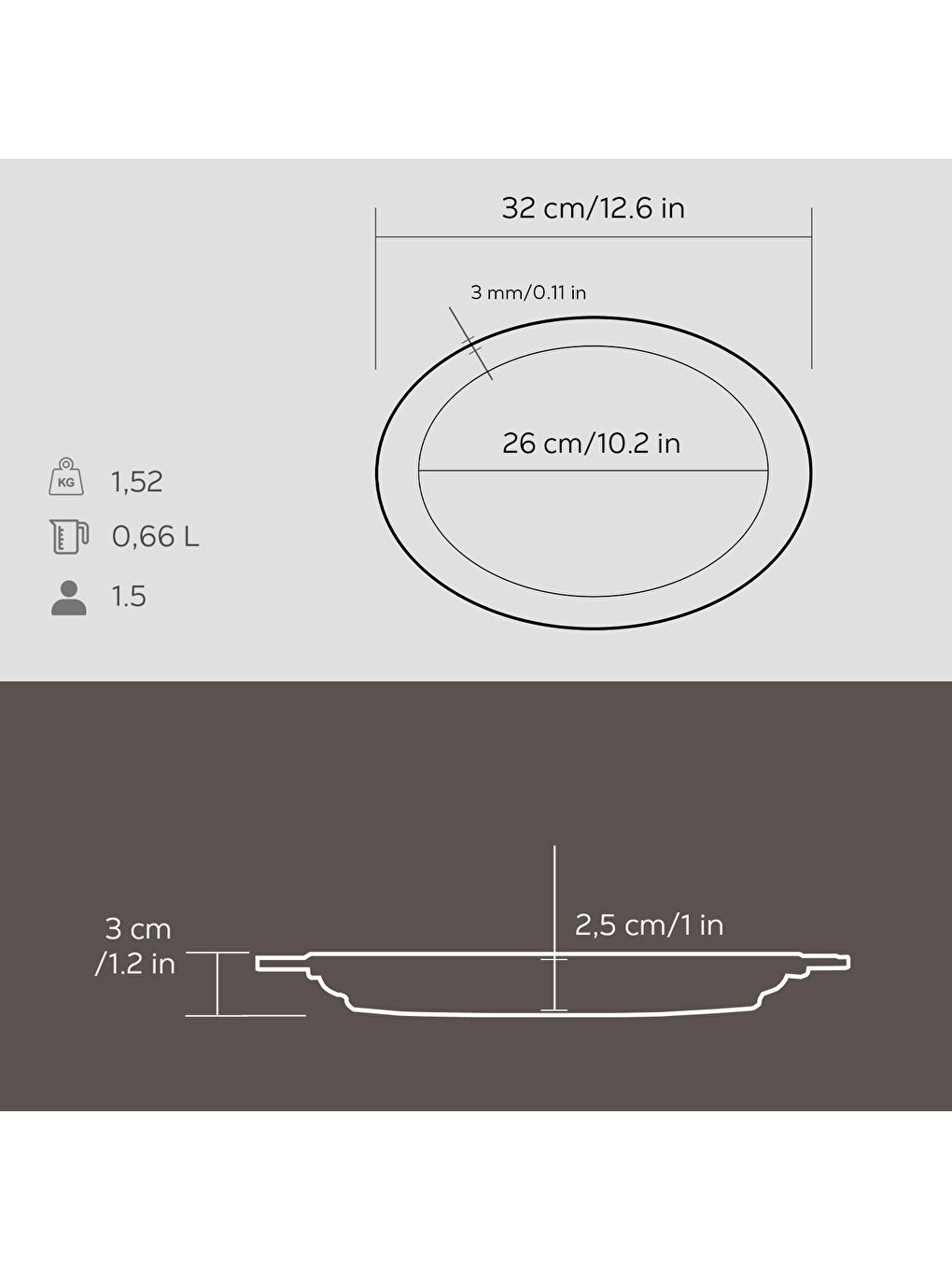 Siyah Oval Döner, Kebap Tabağı. Ölçü 32x23cm.-4