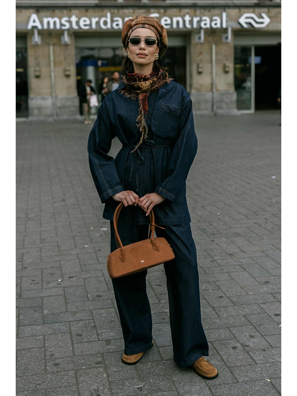 Cep Detaylı Denim Tunik Mavi