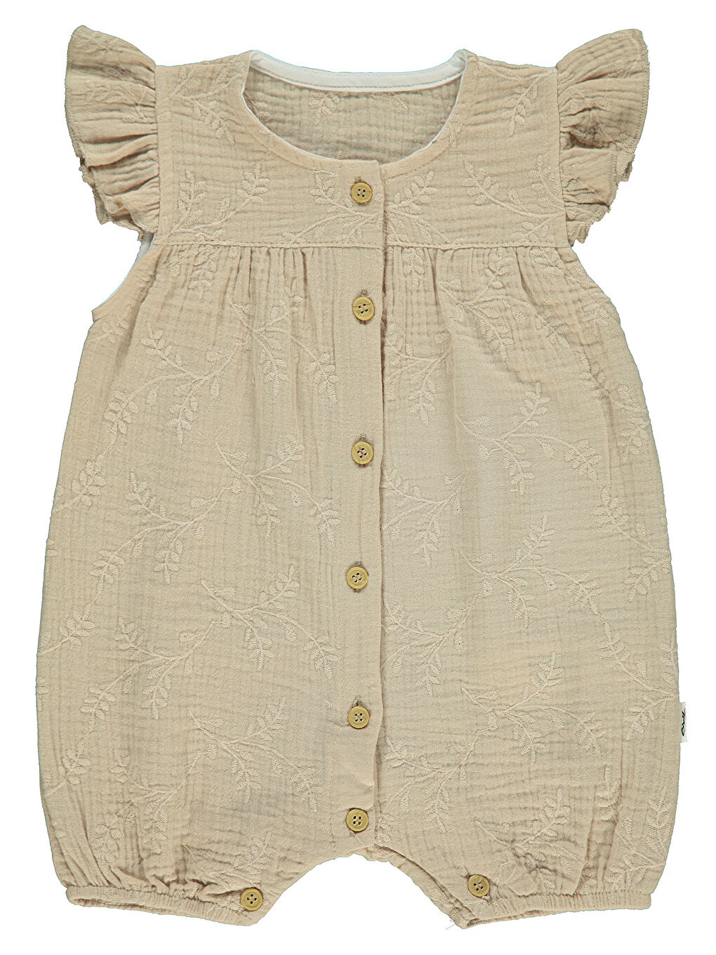 Kahverengi Baby Kız Bebek Patiksiz Tulum 6-18 Ay Sütlü Kahve-3