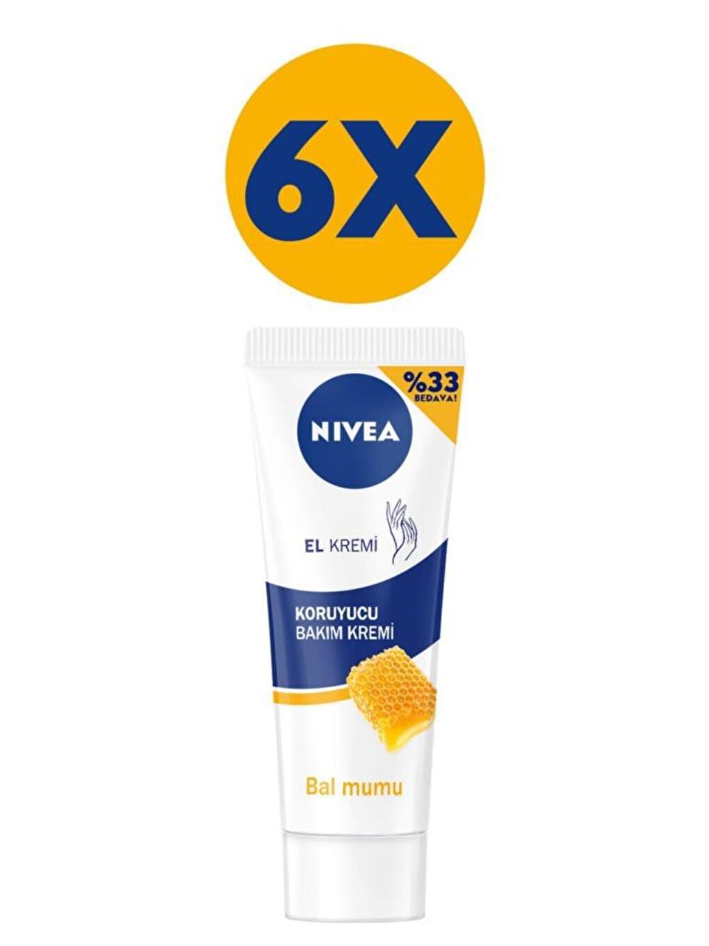 NIVEA Koruyucu El Kremi Balmumu Ile Koruyucu Etki, Gül Kokulu Formül 75 ml x 6 Adet