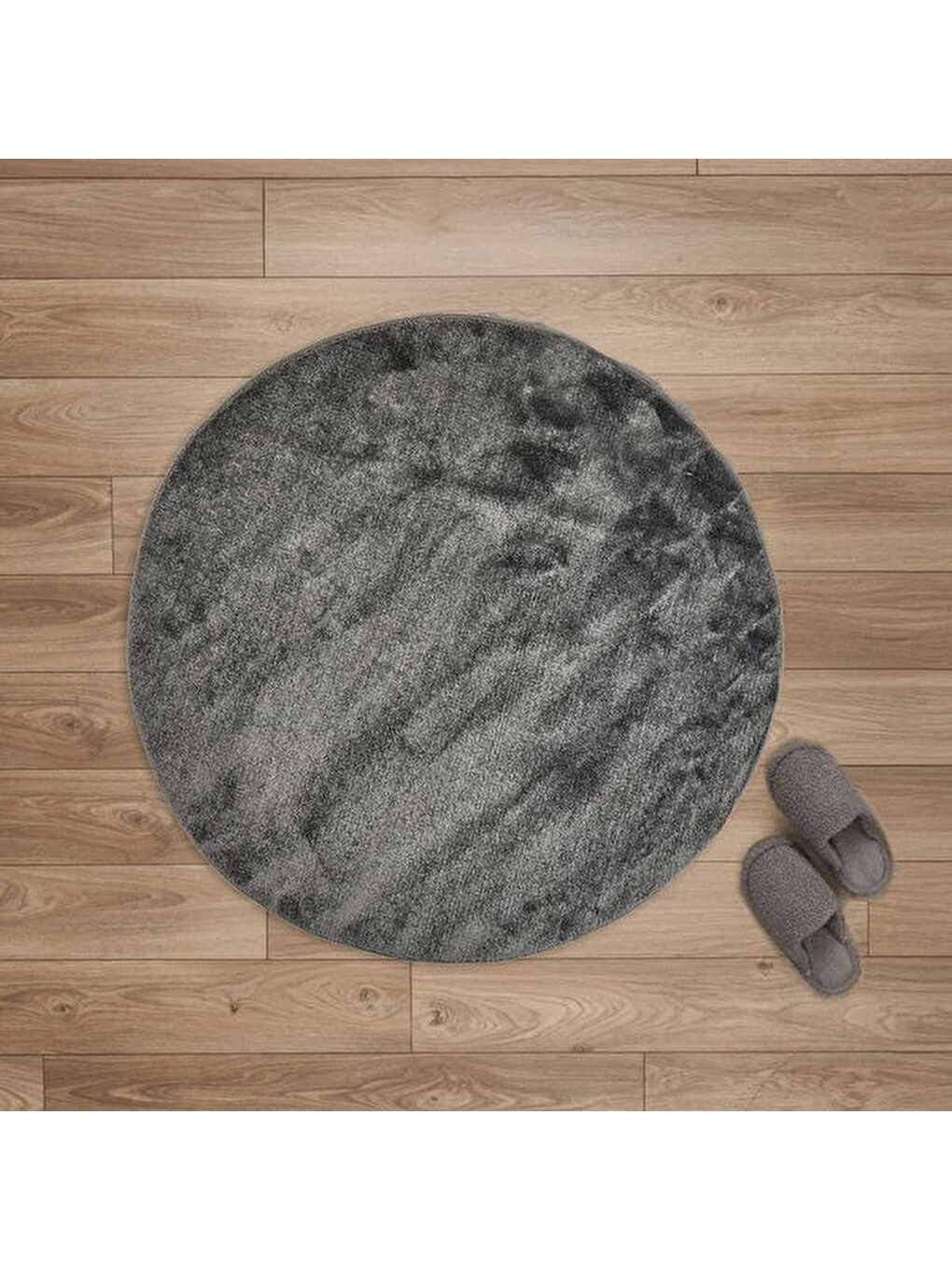 Evidea Soft Yuvarlak Halı - Antrasit - 120x120 cm