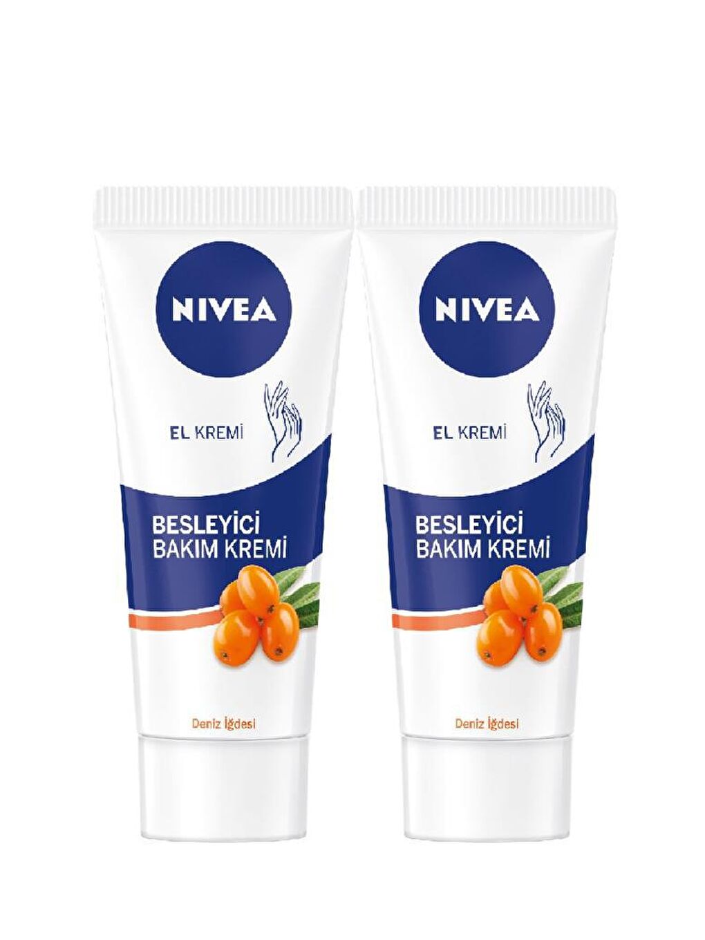 NIVEA Şeffaf Deniz İğdesi Ve E Vitamini Besleyici Bakım El Kremi - 75 ml x2