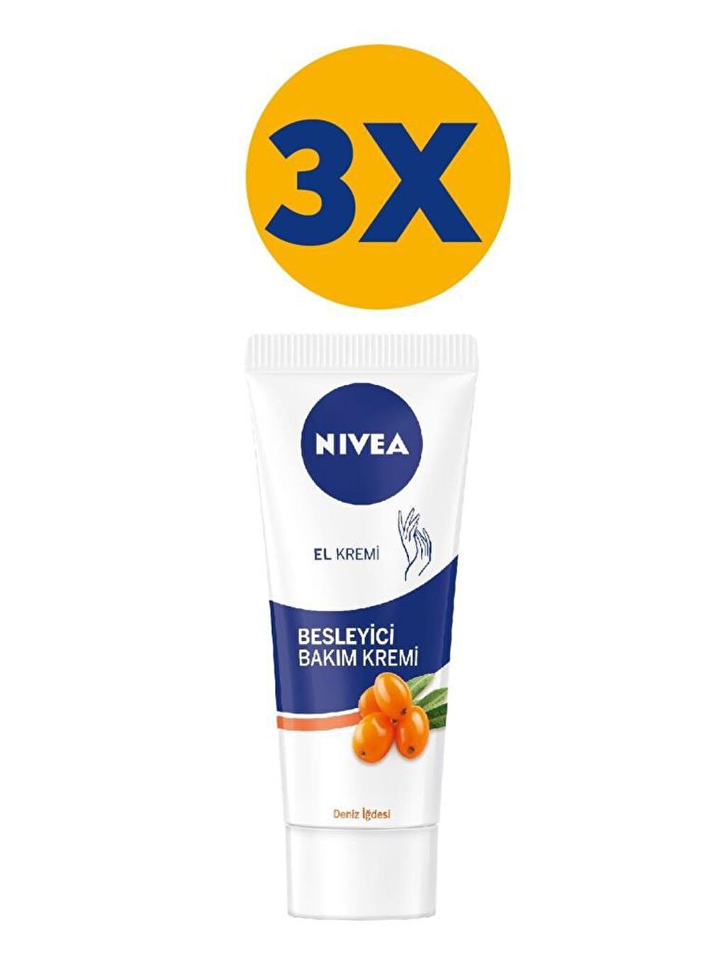 NIVEA Şeffaf Besleyici Bakım El Kremi 75 ml - Deniz İğdesi Ve E Vitamini X 3