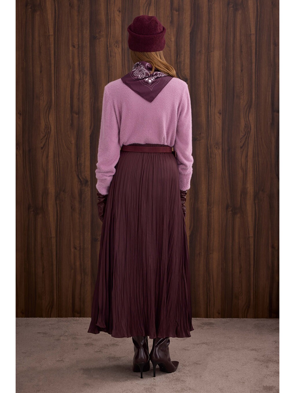Mor İnce Tüylü Basic Kazak Violet-1