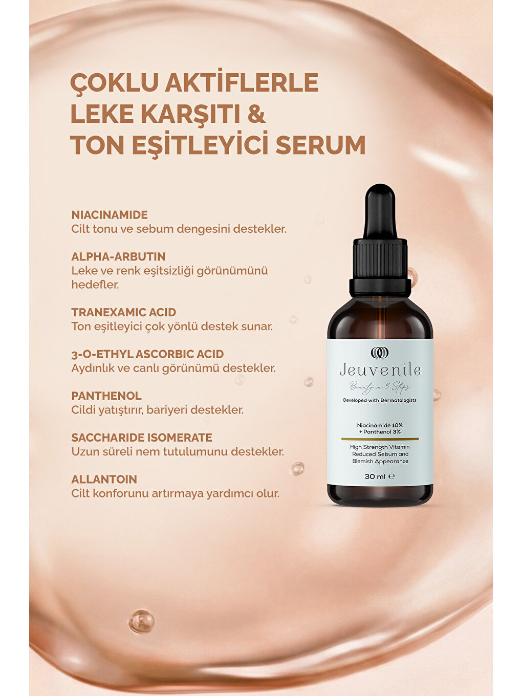 Sebum Dengeleyici Leke Karşıtı Niacinamide %10 Cilt Bakım Serumu-3