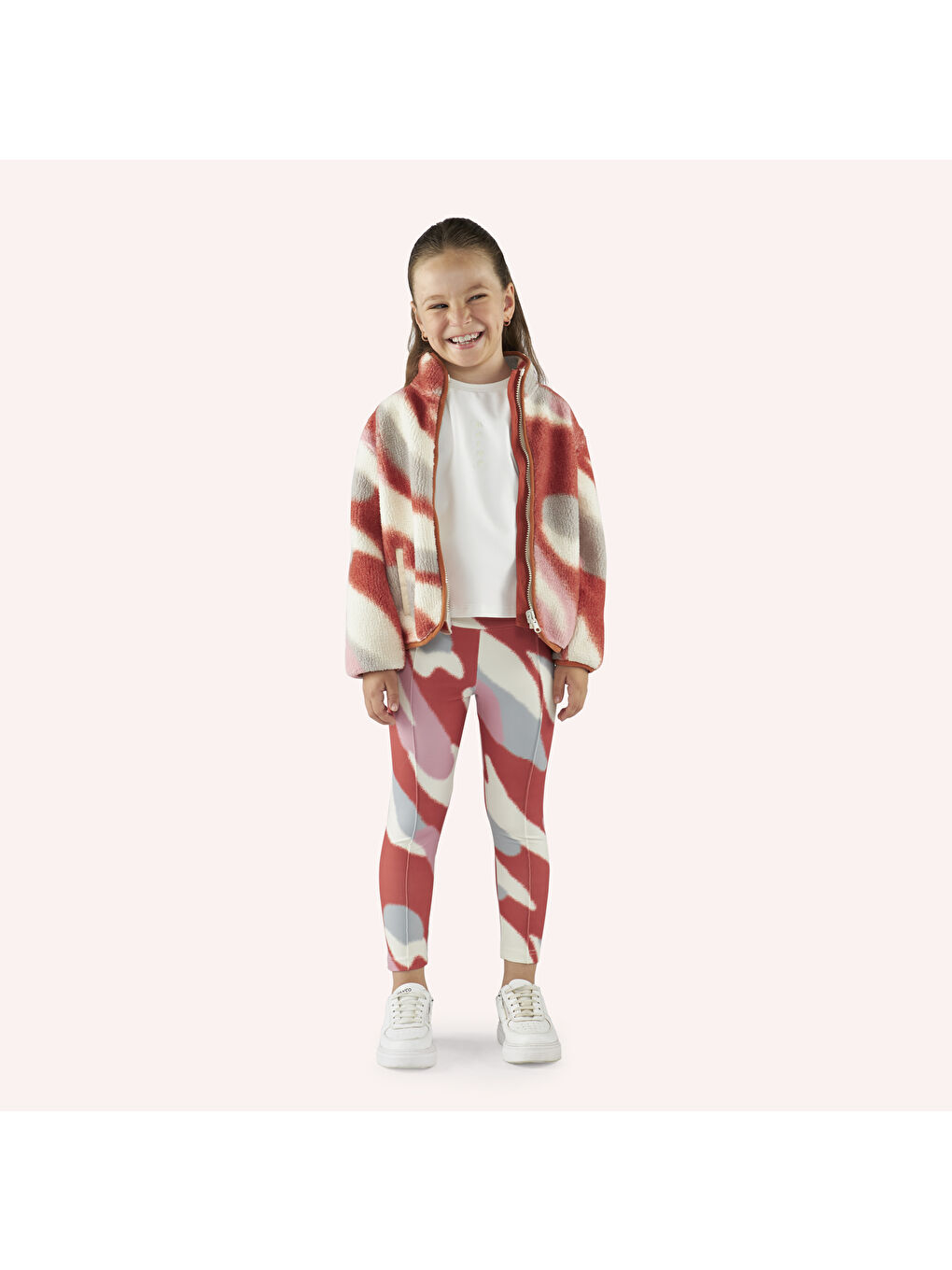 Kırmızı Kız Çocuk Desenli Tayt-4