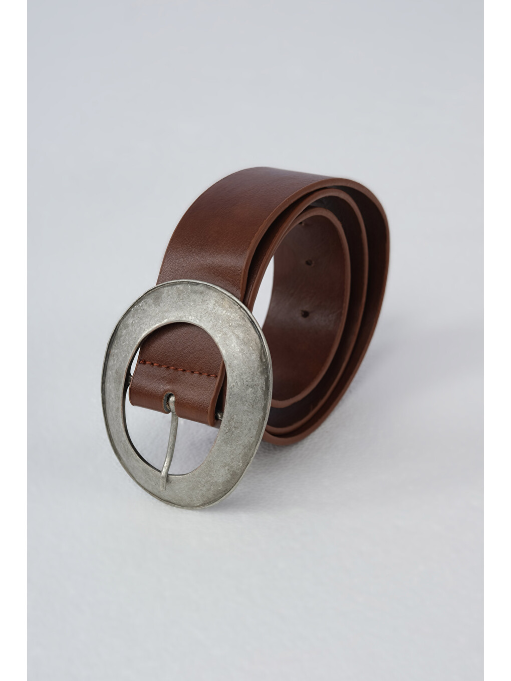 Kahverengi Metal Halka Tokalı Kemer Taba-2