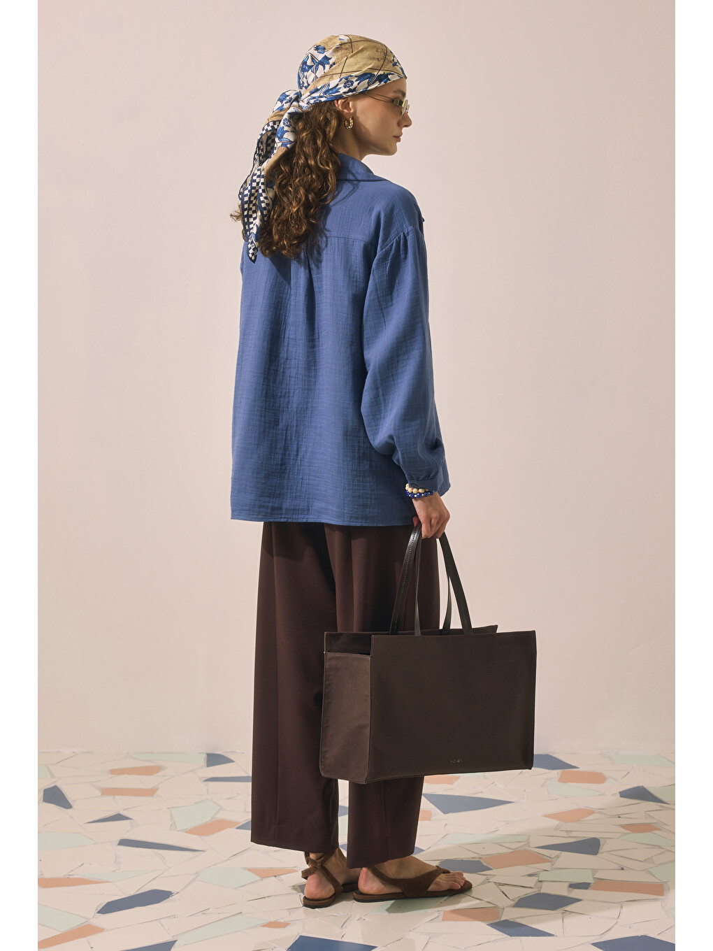 Pat Detaylı Tunik Ufuk Mavi-4
