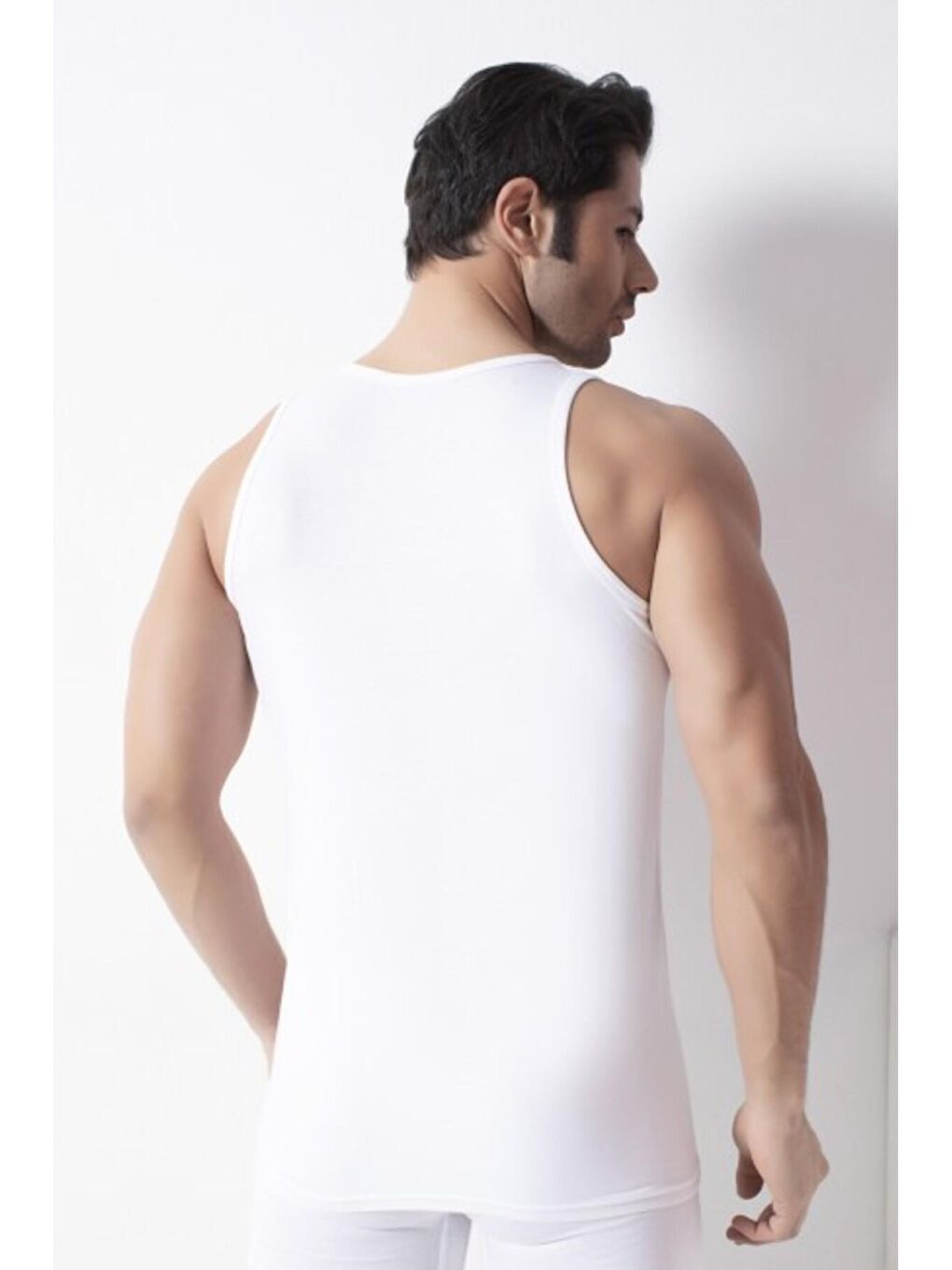 Bambu Beyaz Erkek Atlet-1