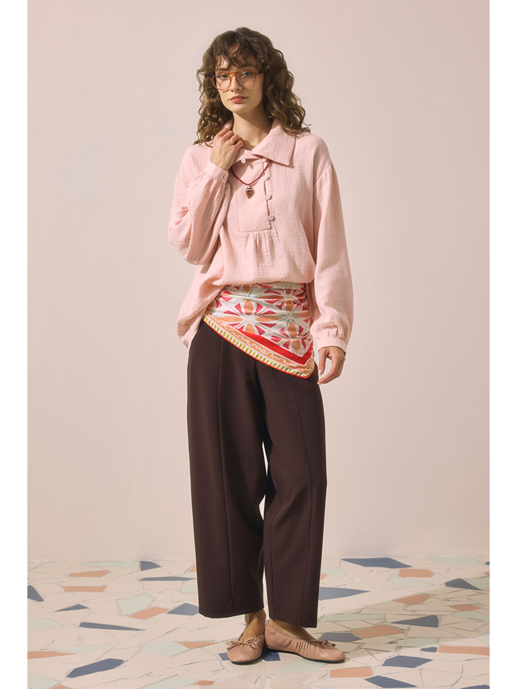 Pat Detaylı Tunik Toz Pembe-2