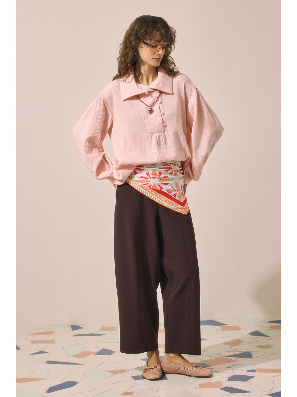 Pat Detaylı Tunik Toz Pembe-3