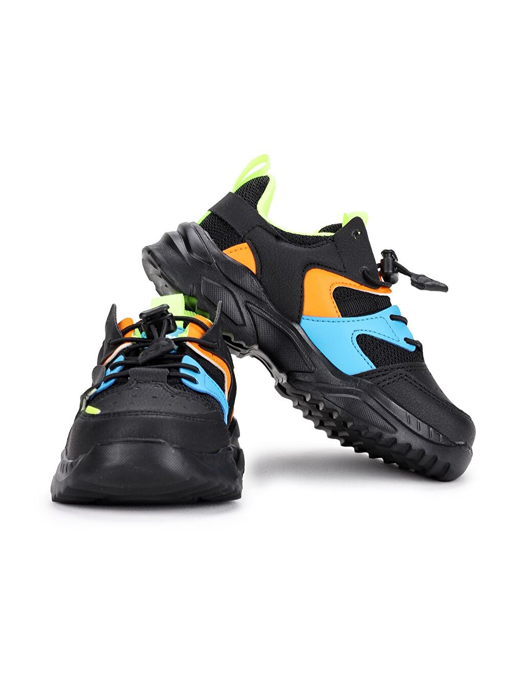 Siyah Y3 Cırtlı Kız/Erkek Çocuk Spor Ayakkabı-1