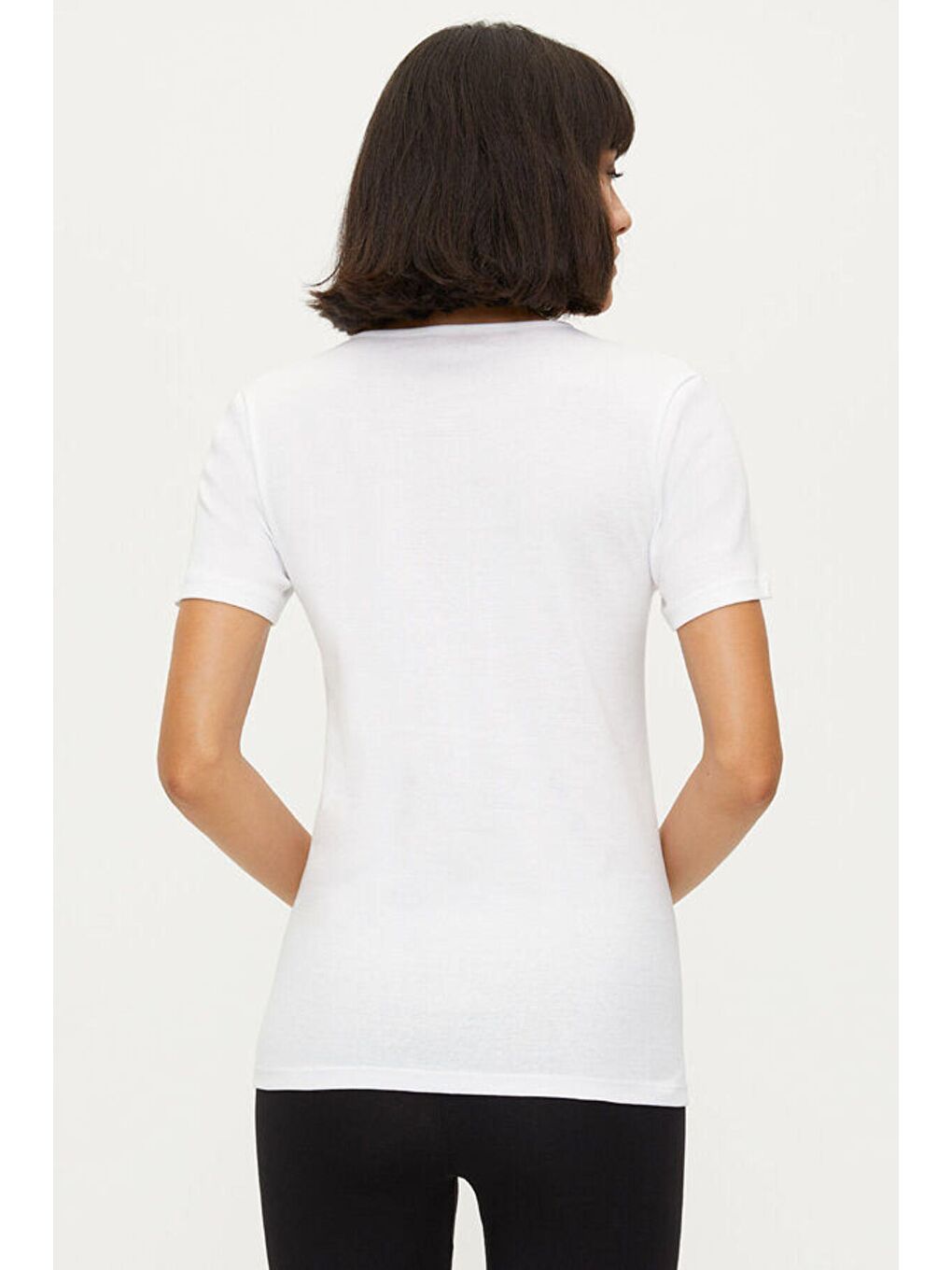 1032 %100 Pamuk Dantelli 2li Beyaz Fanila Tişört 2'LI-2