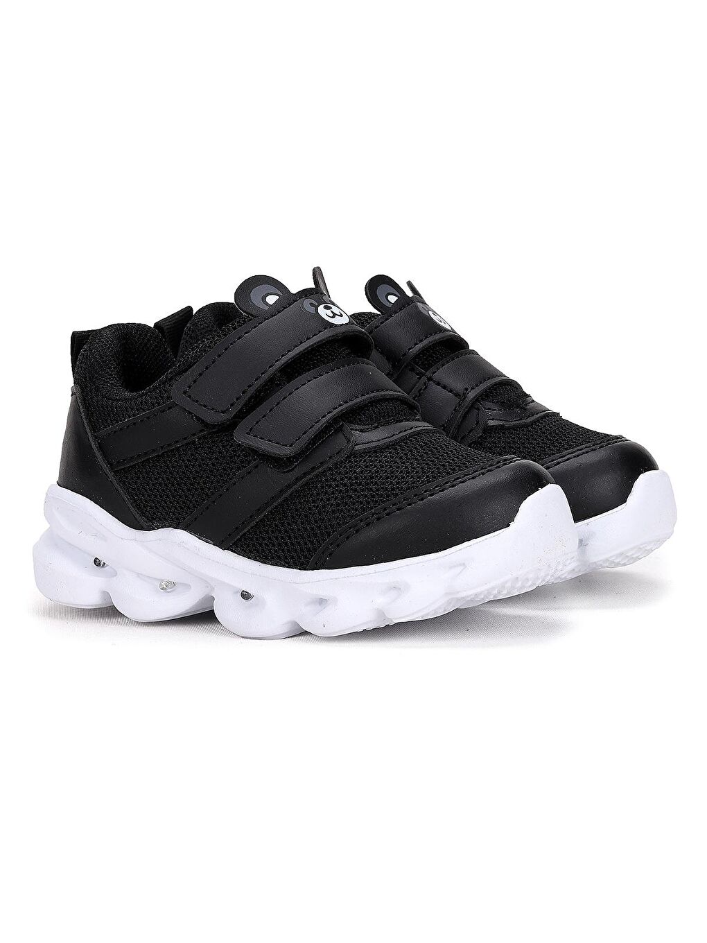 Siyah Caty Işıklı Cırtlı Kız/Erkek Çocuk Spor Ayakkabı-2