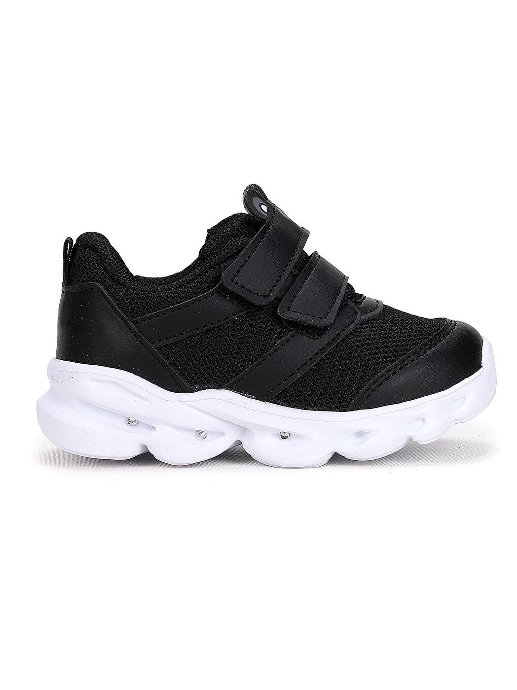 Siyah Caty Işıklı Cırtlı Kız/Erkek Çocuk Spor Ayakkabı-3