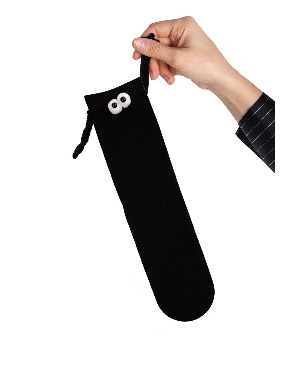 Mıknatıslı Elele Tutuşan 2 Çift Siyah Siyah Çorap 2'LI-3
