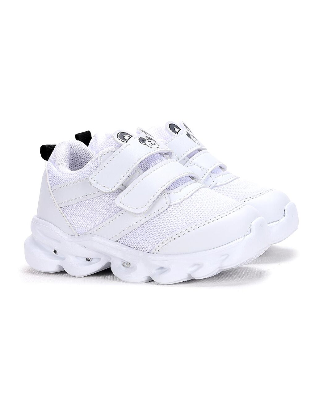 Beyaz Caty Işıklı Cırtlı Kız/Erkek Çocuk Spor Ayakkabı-2