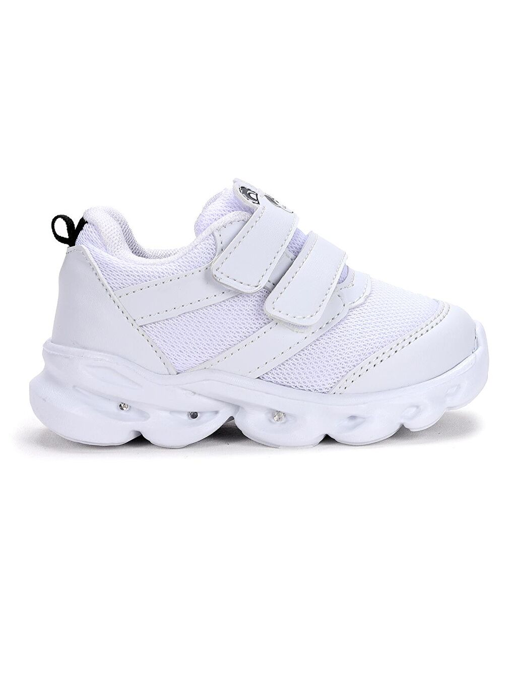 Beyaz Caty Işıklı Cırtlı Kız/Erkek Çocuk Spor Ayakkabı-3