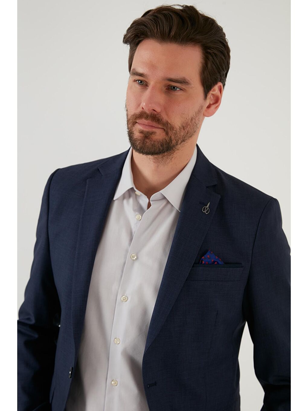 Lacivert Slim Fit 6 Drop Tek Yırtmaçlı Blazer Erkek Ceket NİPOYE-7