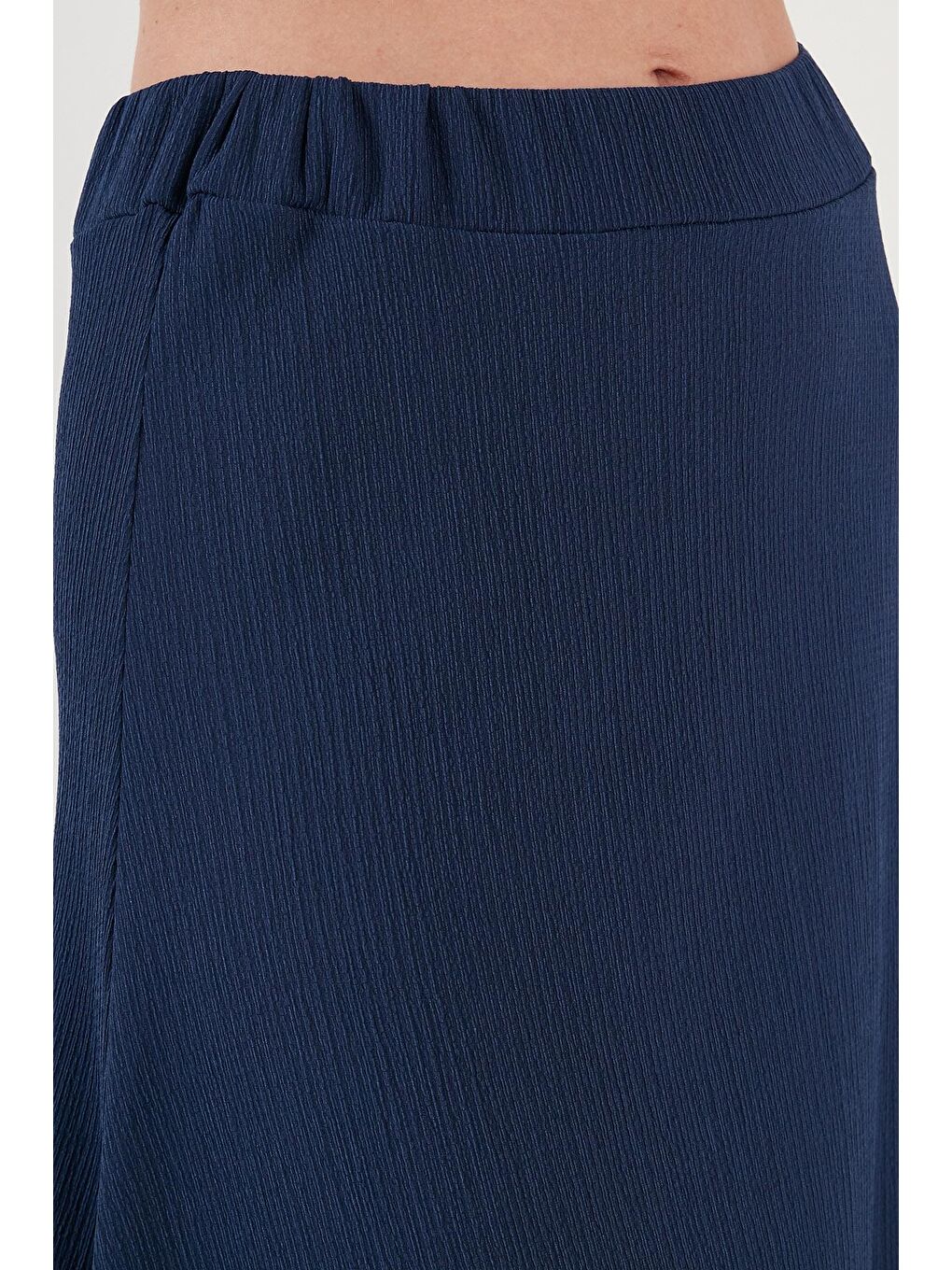 İndigo Asimetrik Dar Kesim Örme Etek 5865017-4