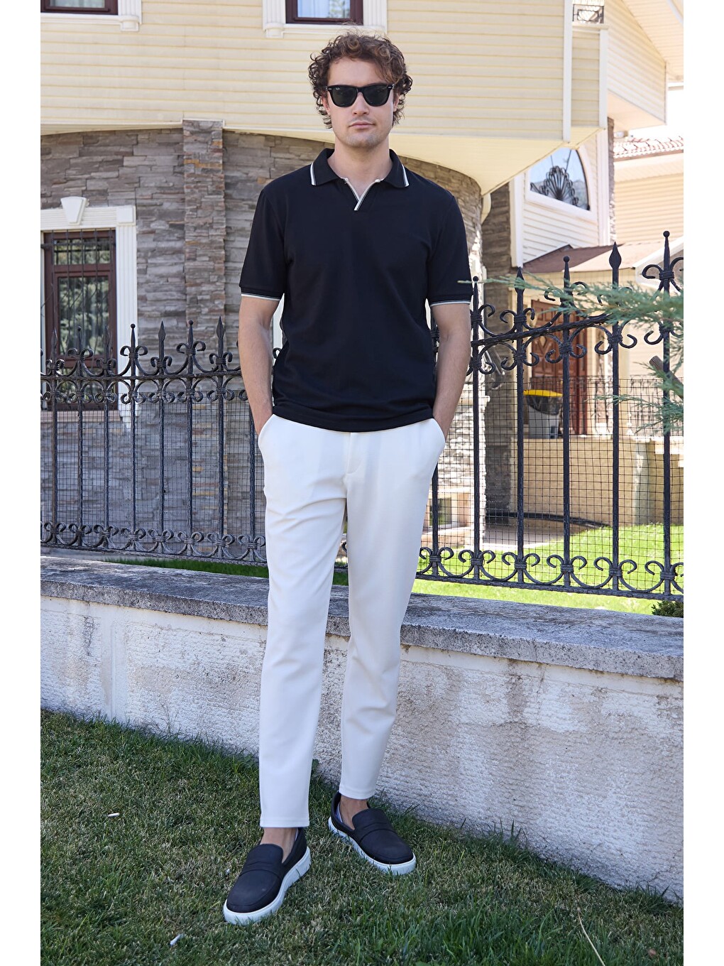 Ekru Waffle Kumaş Cepli Jogger Pantolon-1