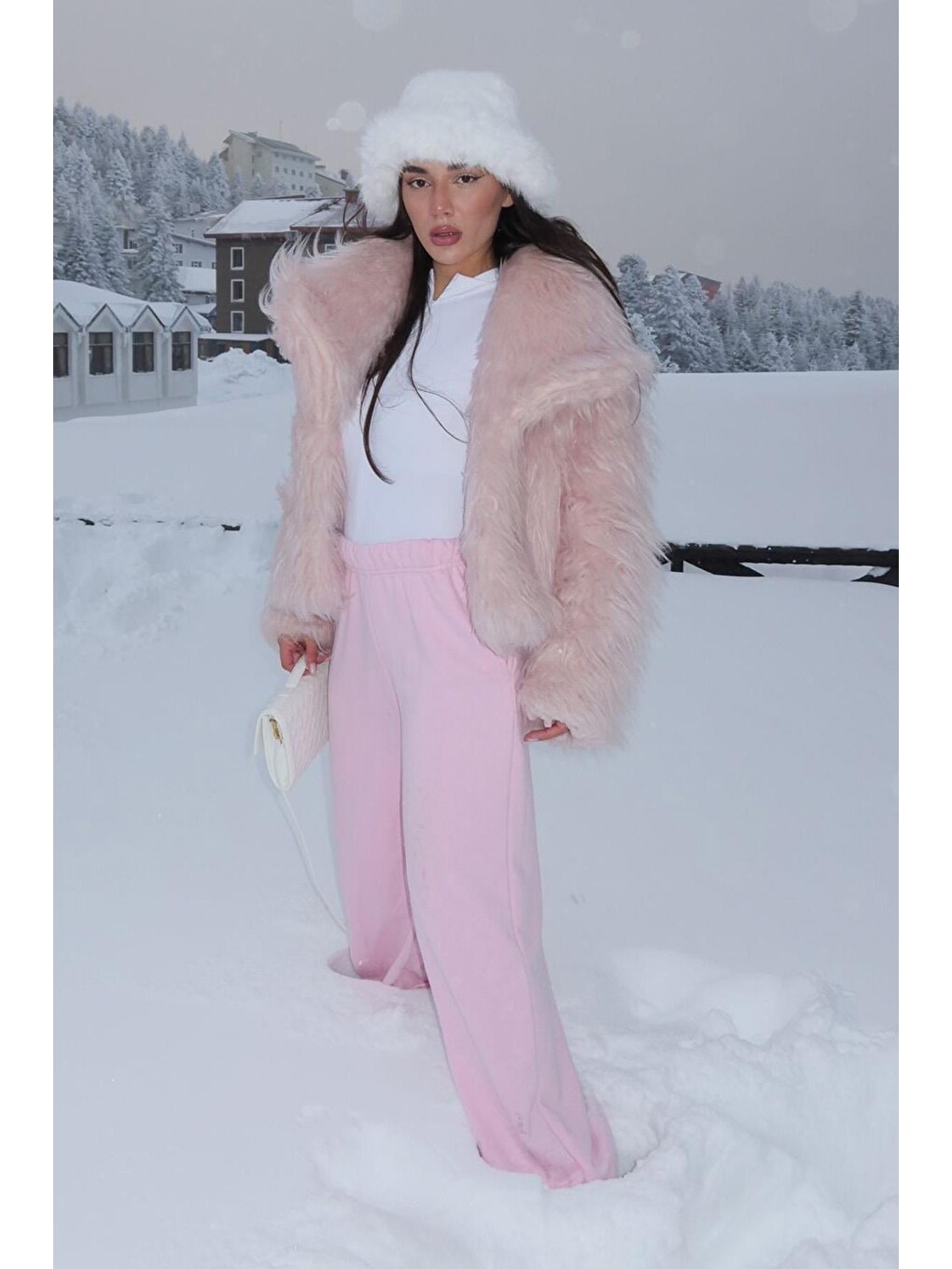 Pembe Bol Paça Kadın Eşofman Altı Mg2279-10