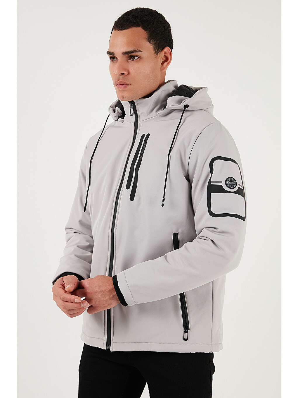 Bej Regular Fit Çıkarılabilir Kapüşonlu Cepli Erkek Mont 497albert-3