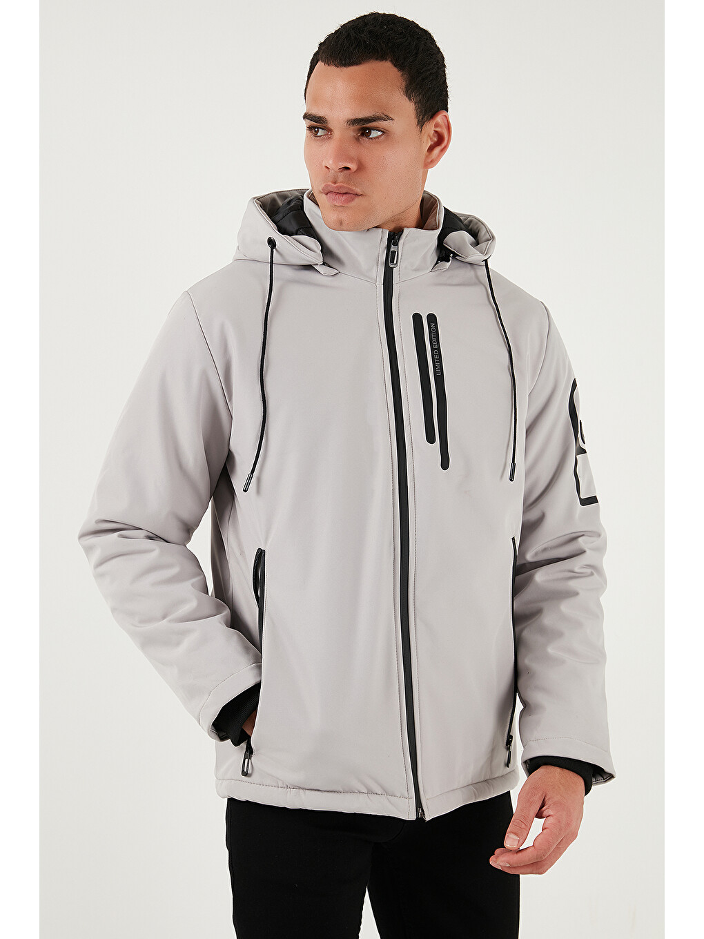 Bej Regular Fit Çıkarılabilir Kapüşonlu Cepli Erkek Mont 497albert-4
