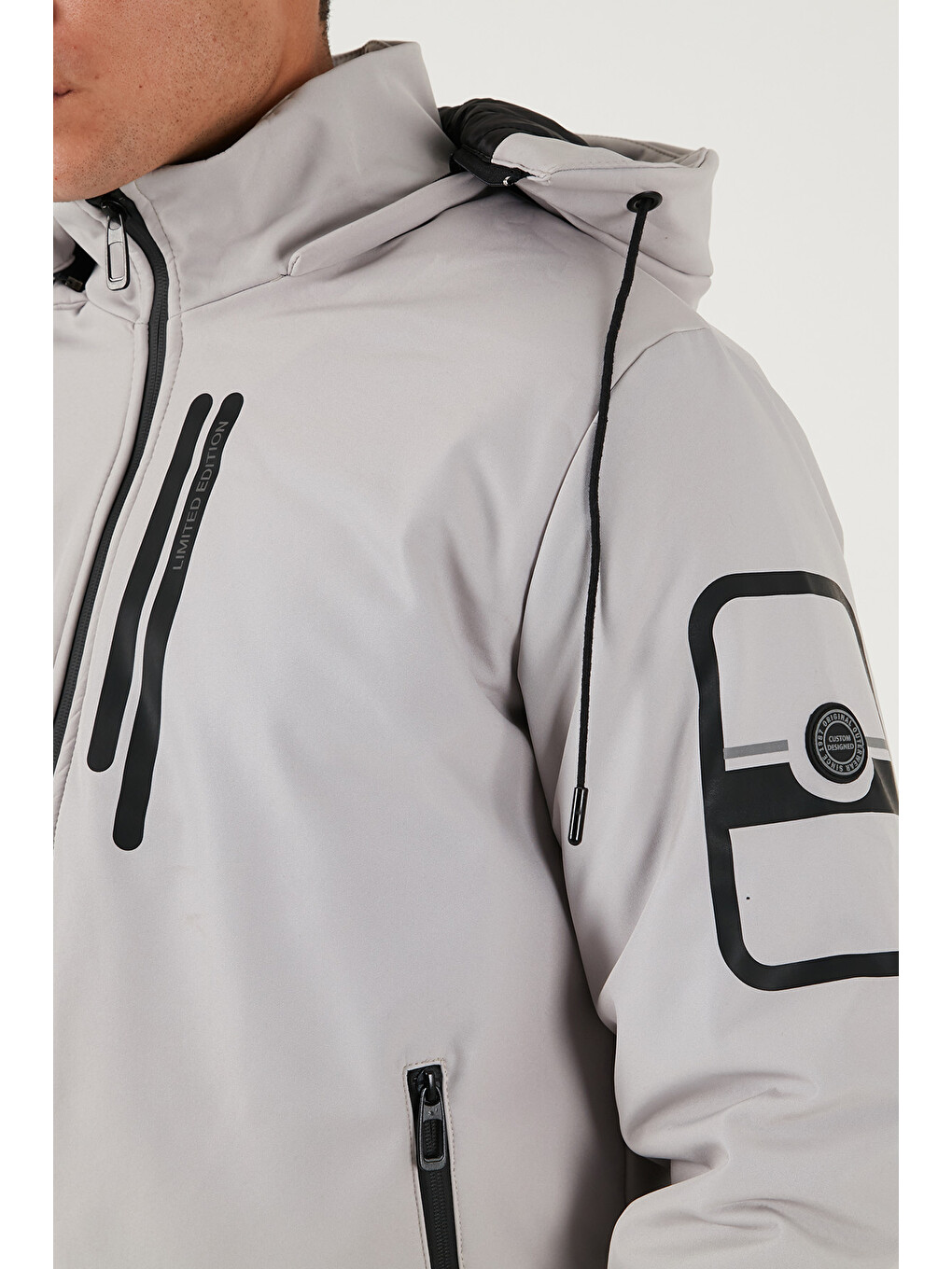 Bej Regular Fit Çıkarılabilir Kapüşonlu Cepli Erkek Mont 497albert-5