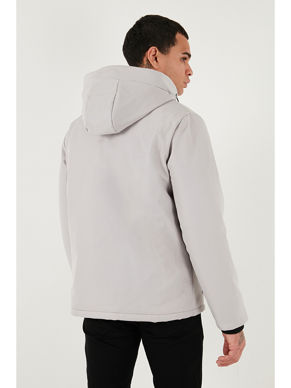 Bej Regular Fit Çıkarılabilir Kapüşonlu Cepli Erkek Mont 497albert-6