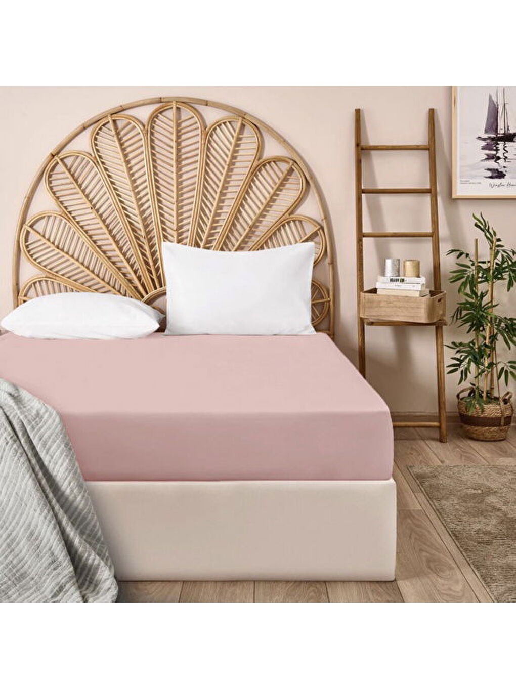 Pembe Soft Basic Çift Kişilik Lastikli Çarşaf - Gülkurusu - 160x200 cm