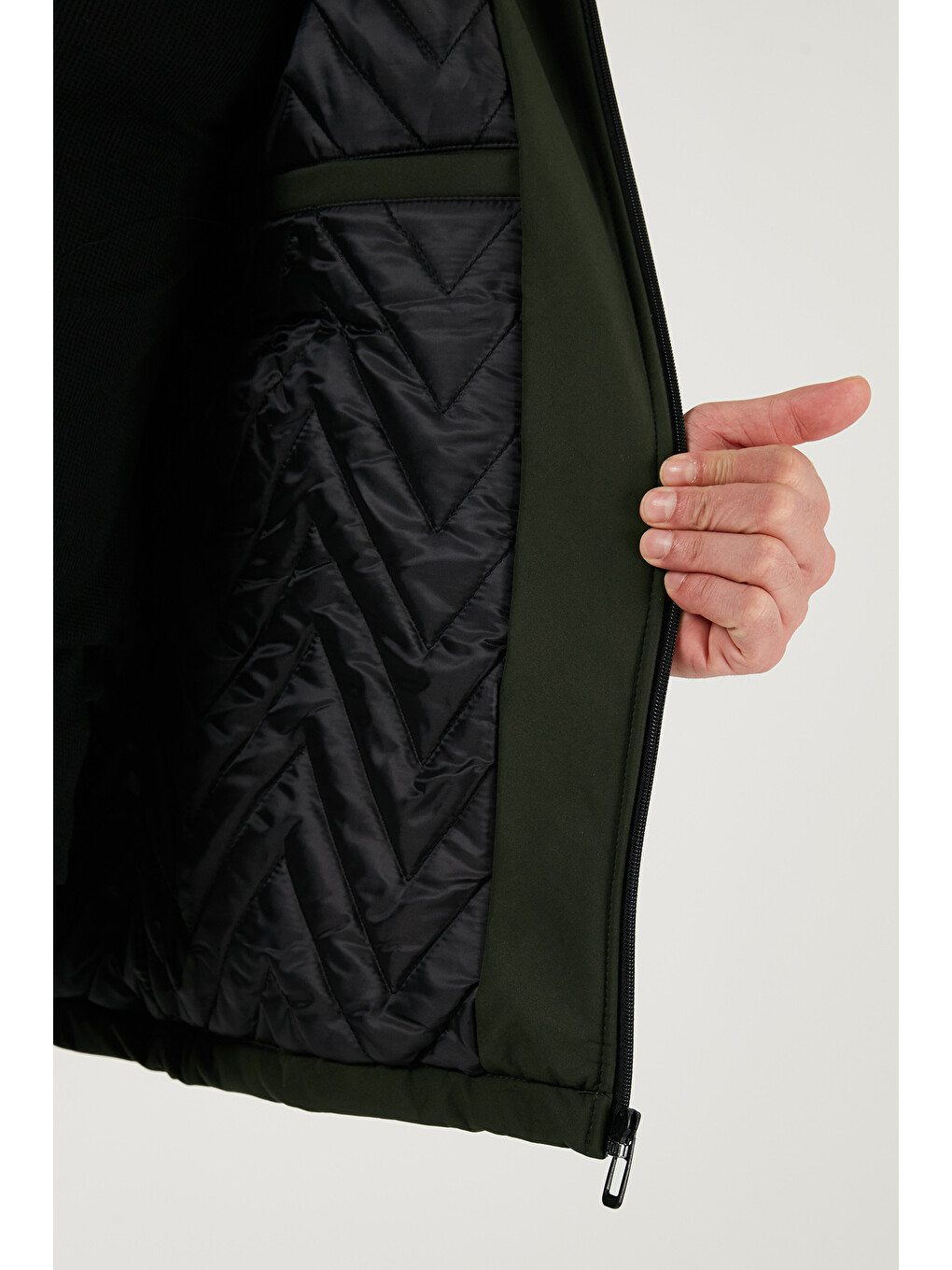 Haki Regular Fit Çıkarılabilir Kapüşonlu Cepli Erkek Mont 497albert-7