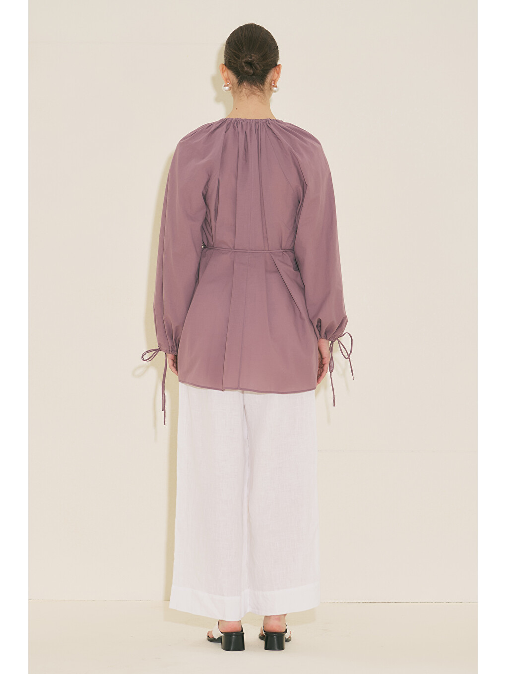 Bağlama Detaylı Tunik Pembe-7