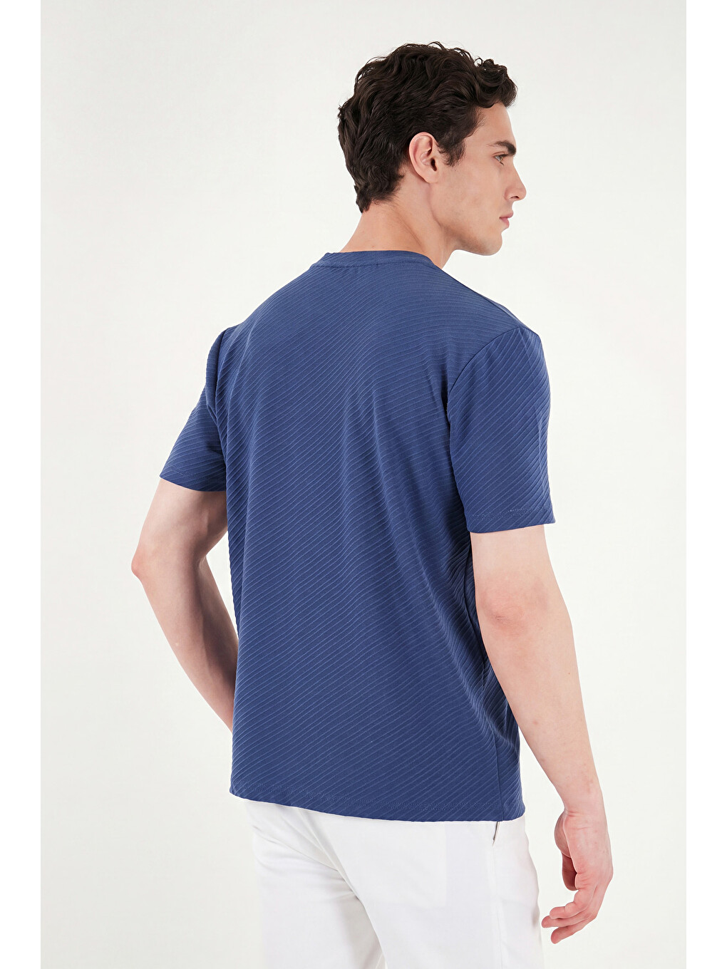 İndigo Pamuklu Bisiklet Yaka Kısa Kollu T Shirt 5904115-6