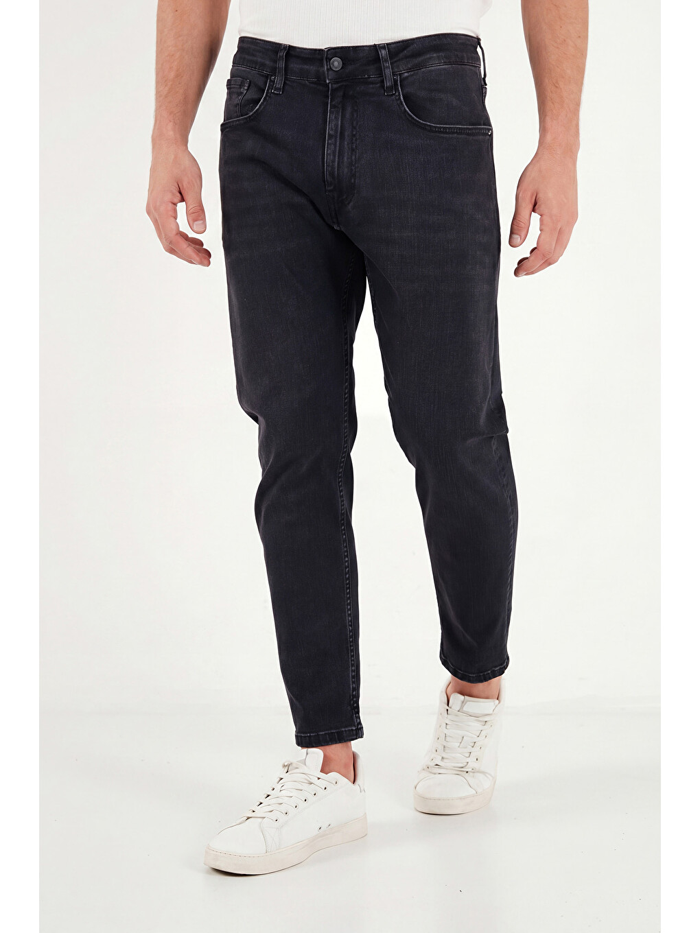Siyah Pamuklu Slim Fit Normal Bel Jeans 5901C83MILANO-1