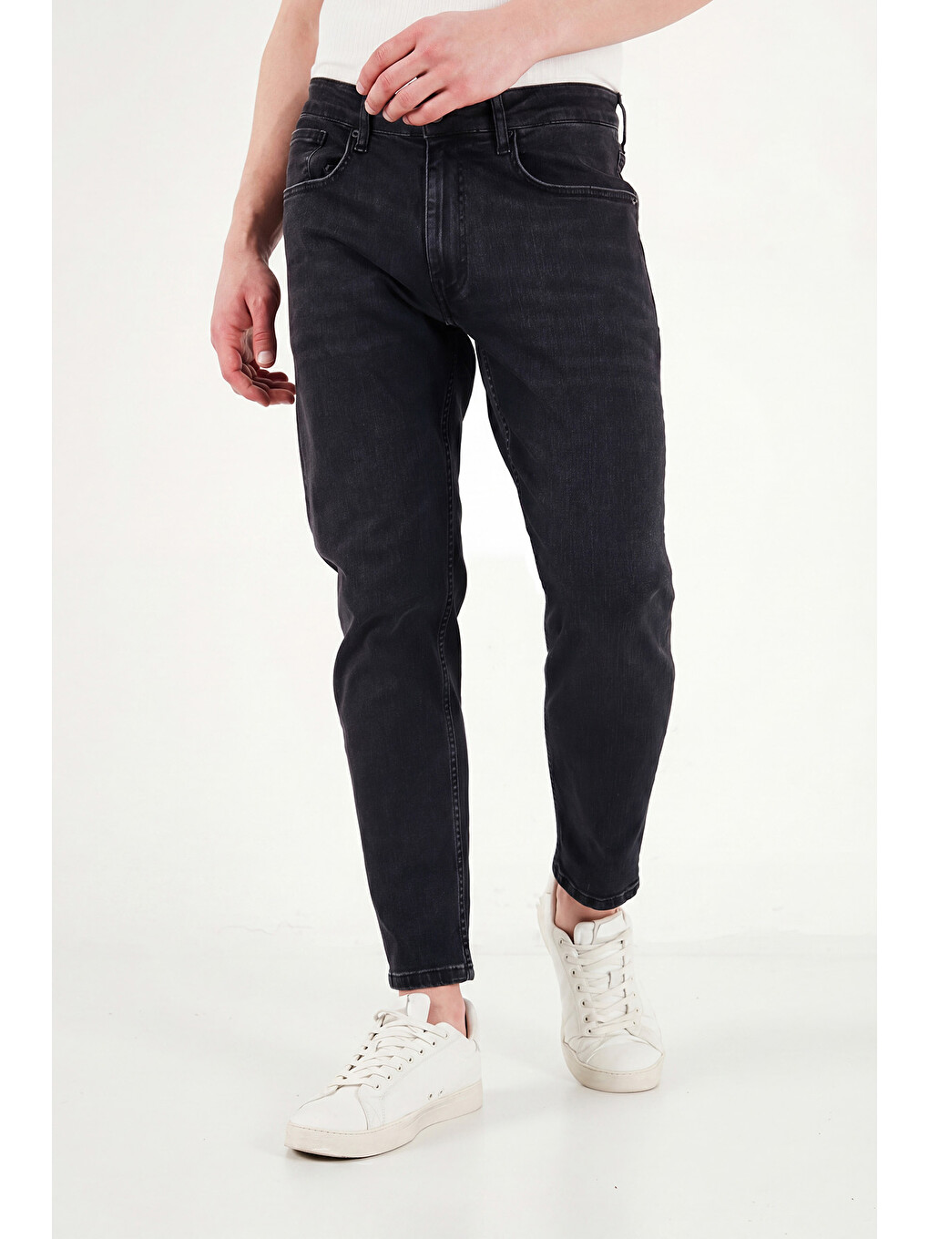 Siyah Pamuklu Slim Fit Normal Bel Jeans 5901C83MILANO-3