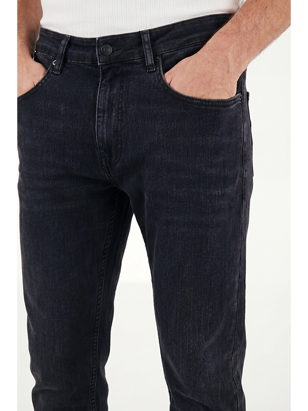 Siyah Pamuklu Slim Fit Normal Bel Jeans 5901C83MILANO-5