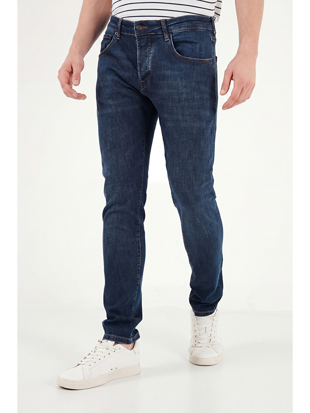 Lacivert Pamuklu Slim Fit Düşük Bel Jeans 1115C84NAPOLI-1