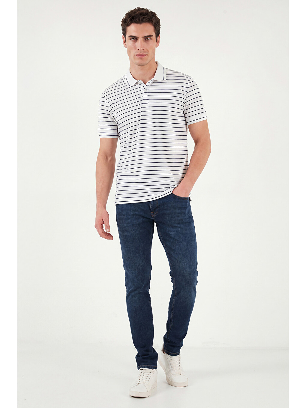 Lacivert Pamuklu Slim Fit Düşük Bel Jeans 1115C84NAPOLI-2