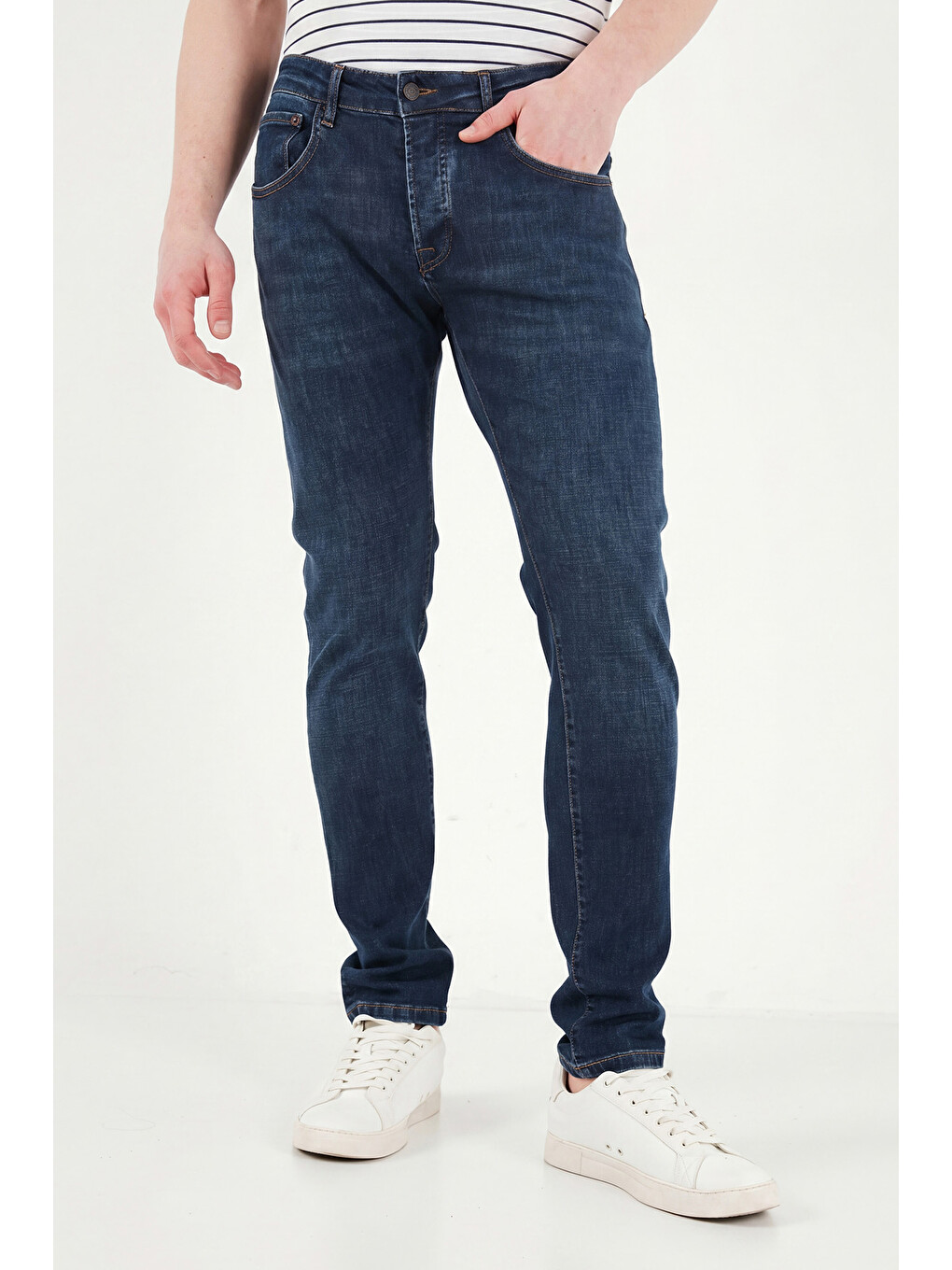 Lacivert Pamuklu Slim Fit Düşük Bel Jeans 1115C84NAPOLI-3