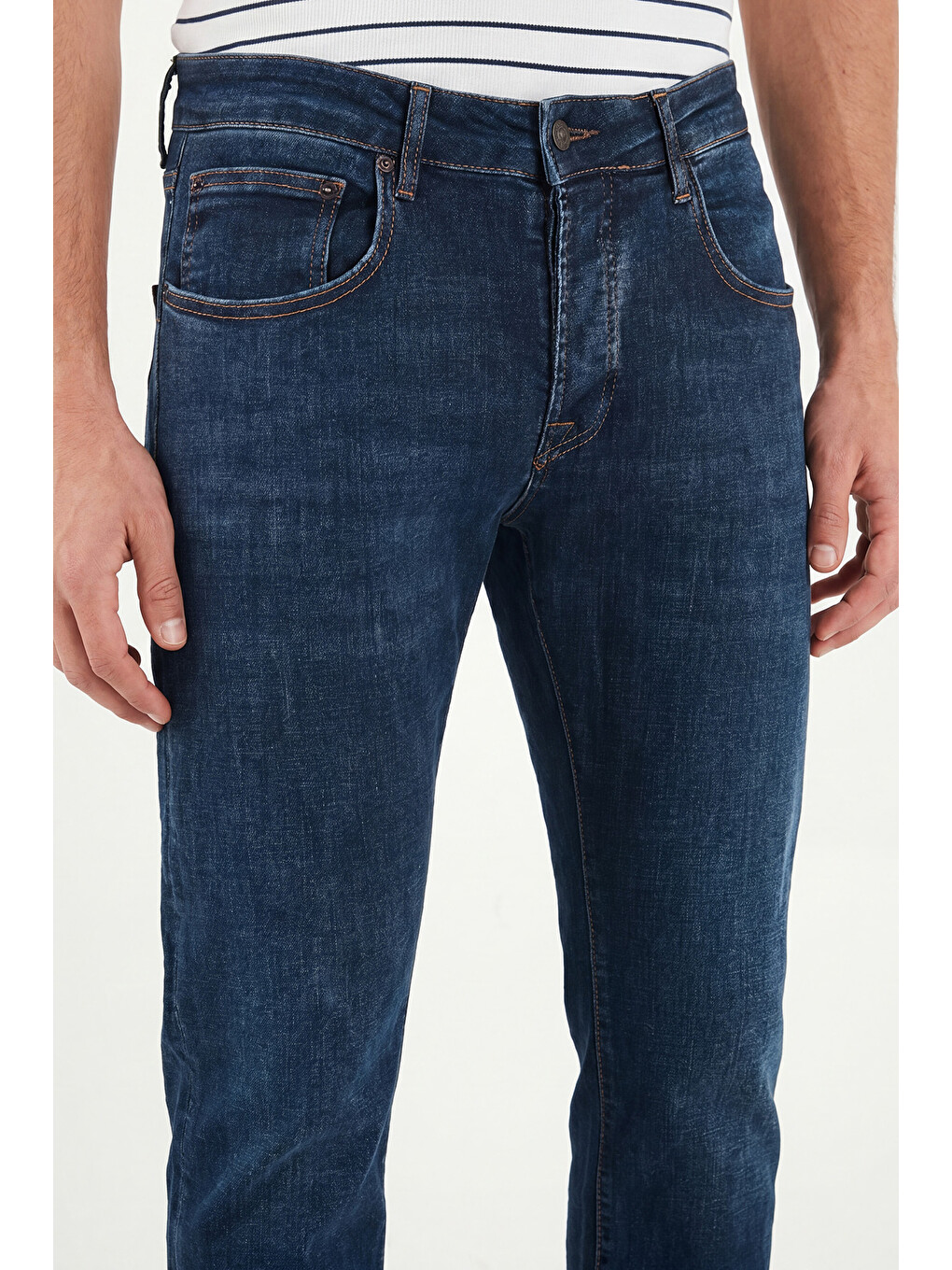 Lacivert Pamuklu Slim Fit Düşük Bel Jeans 1115C84NAPOLI-5
