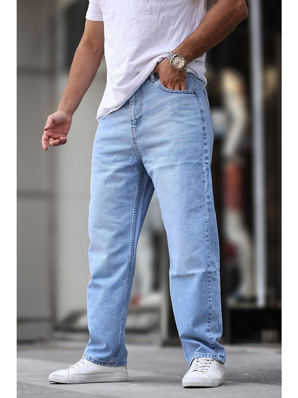 Mavi Erkek Yıkamalı Baggy Jean 7216-2